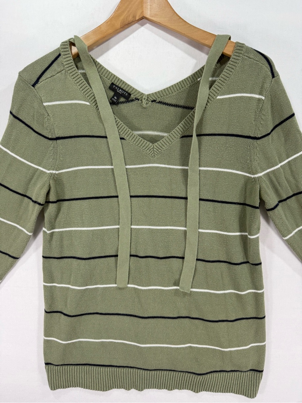 Talbots Double V Tie Back Sweater - Stripe Medium
